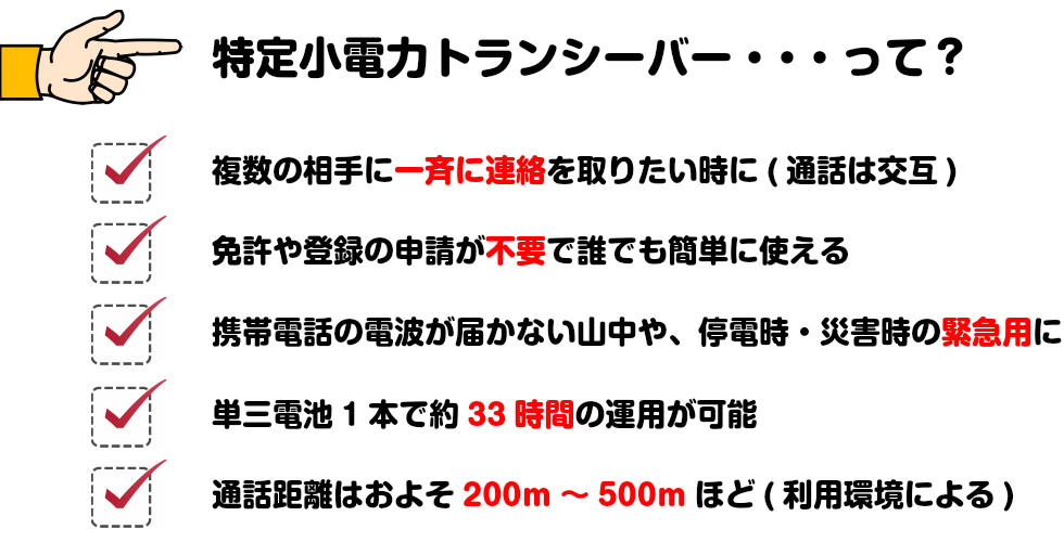 特定省電力トランシーバーとは